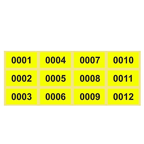 1.000 Etiketten/Aufkleber auf Rolle - LEUCHTGELB - fortlaufend nummeriert - 28 x 14 mm von simhoa