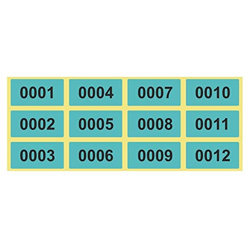 500 Etiketten/Aufkleber auf Rolle - BLAU - fortlaufend nummeriert - 28 x 14 mm von simhoa