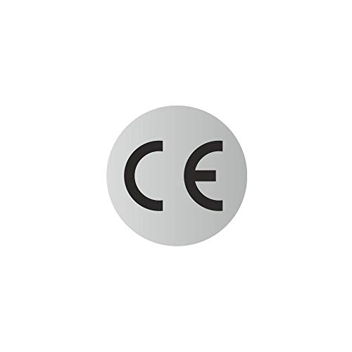 CE Aufkleber PE-Folie - Durchmesser 10 mm - silber (500) von simhoa