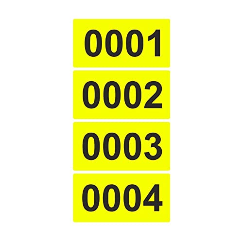 Etiketten/Aufkleber auf Rolle - LEUCHTGELB - fortlaufend nummeriert - 100 x 50 mm (1000) von simhoa