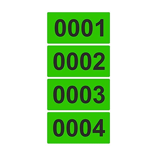 Etiketten/Aufkleber auf Rolle - LEUCHTGRÜN - fortlaufend nummeriert - 100 x 50 mm (2000) von simhoa
