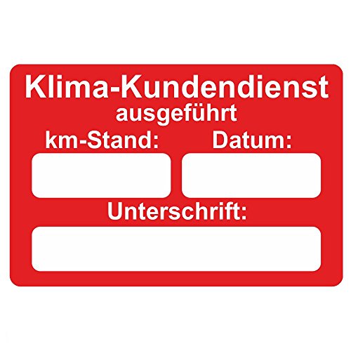 KFZ Serviceaufkleber / Inspektionsaufkleber 60 x 40 mm - 250 Stück - verschiedene Varianten (Klima-Kundendienst) von simhoa