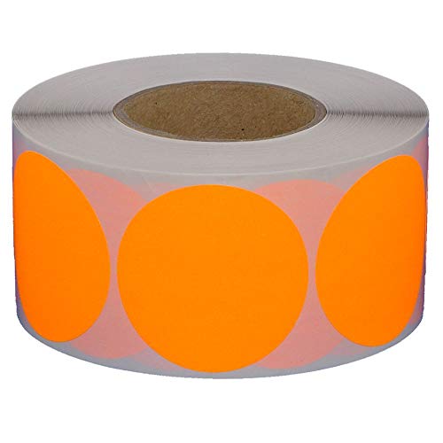 Markierungspunkte/Klebepunkte auf Rolle - Ø 50 mm - Leuchtorange - 1.000 Stück von simhoa