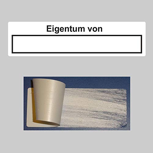 SECURITY WHITE PE - Sicherheitsetiketten"Eigentum von" auf Rolle - 80 x 20 mm - 1000 Stück (Schwarz) von simhoa