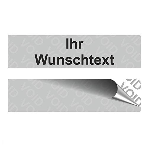 VOID Sicherheitsetiketten"IHR WUNSCHTEXT" auf Rolle - 80 x 20 mm - Schwarz (100) von simhoa