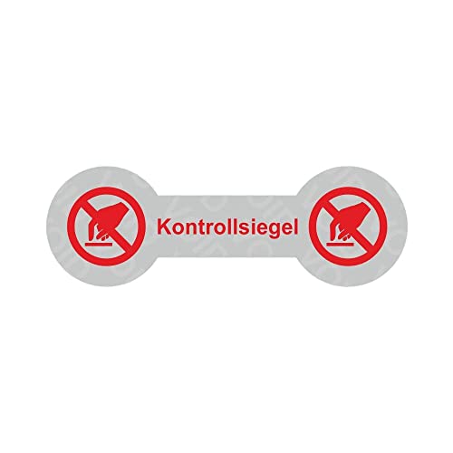 VOID Sicherheitsetiketten "Kontrollsiegel mit Logo" auf Rolle - 60 x 20 mm (Rot - 100 Stück) von Etikettenshop Thon