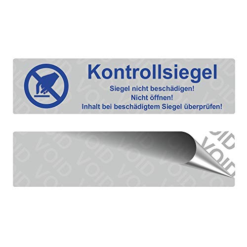 VOID Sicherheitsetiketten "Kontrollsiegel mit Logo" auf Rolle - 80 x 20 mm - Blau (100) von simhoa