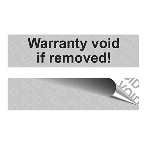 VOID Sicherheitsetiketten"Warranty void if removed!" auf Rolle - 80 x 20 mm - Schwarz (100) von simhoa