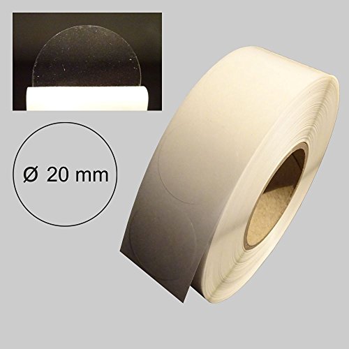 Verschlussetiketten auf Rolle - transparent - Ø 20 mm - 2.000 Stück (1) von simhoa