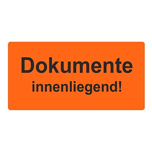 Warnetiketten/Versandaufkleber "Dokumente innenliegend!" auf Rolle - 100 x 50 mm - 500 Stück von Etikettenshop Thon