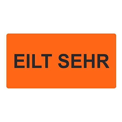 Warnetiketten/Versandaufkleber "EILT SEHR"" auf Rolle - 100 x 50 mm - 500 Stück von Etikettenshop Thon