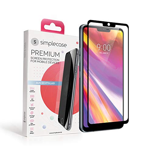 Simplecase Panzerglas passend zu LG G7 ThinQ , FULL SCREEN Premium Displayschutz , 100% Abdeckung , Optimaler Schutz , Extra Härtegrad 9H , Schwarz - 1 Stück Simplecase Panzerglas passend zu LG G7 ThinQ , FULL SCREEN Premium Displayschutz , 100% Abdeckung , Optimaler Schutz , Extra Härtegrad 9H , Schwarz - 1 Stück von simplecase