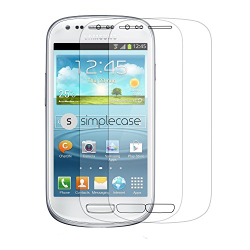 Simplecase Panzerglas passend zu Samsung Galaxy S3 Mini , Premium Displayschutz , Schutz durch Extra Härtegrad 9H , Case Friendly , Echtglas / Verbundglas / Panzerglasfolie , Transparent - 2 Stück von simplecase