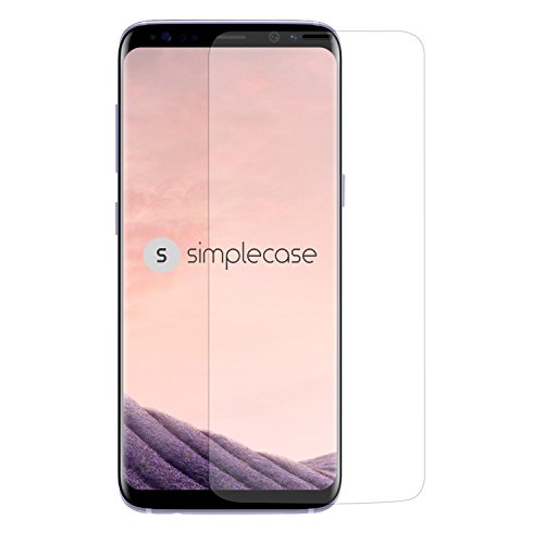 Simplecase Panzerglas passend zu Samsung Galaxy S8 Plus , Premium Displayschutz , Schutz durch Extra Härtegrad 9H , Case Friendly , Echtglas / Verbundglas / Panzerglasfolie , Transparent - 1 Stück von simplecase