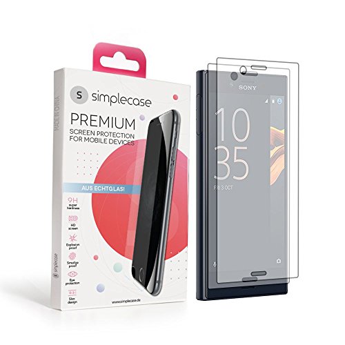 Simplecase Panzerglas passend zu Sony Xperia X Compact , Premium Displayschutz , Schutz durch Extra Härtegrad 9H , Case Friendly , Echtglas / Verbundglas / Panzerglasfolie , Transparent - 2 Stück von simplecase