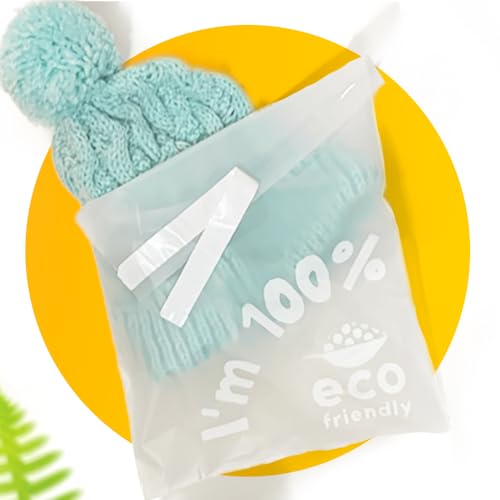 Simplelifeco 25 x 30cm Kompostierbare Polybeutel für Kleidung | Umweltfreundliche Lichtdurchlässige Verpackungsbeutel mit Klebeverschluss | B Corp (50 Stück) von simplelifeco UK