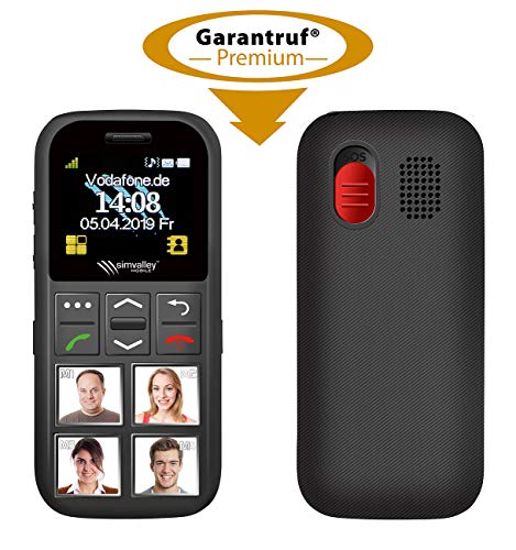 Simvalley Mobile Seniorenhandy: Senioren-Handy, Garantruf Premium, GPS-Ortung, 4 Kurzwahl-Foto-Tasten (Seniorenhandy GPS) von simvalley MOBILE