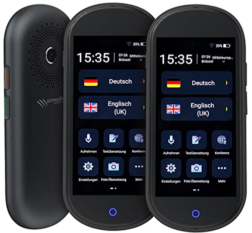 simvalley MOBILE Offline Übersetzer: 2er Set - Mobiler Echtzeit-Sprachübersetzer, 106 Sprachen, 4G, WLAN (Translator Übersetzer, Translator Offline, Sprach Bild) von simvalley MOBILE