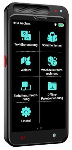 simvalley MOBILE Übersetzer: Mobiler KI-Echtzeit-Sprachübersetzer, 139 Sprachen, ChatGPT-Assistent (KI Übersetzer, Sprach-Übersetzer, übersetzter) von simvalley MOBILE