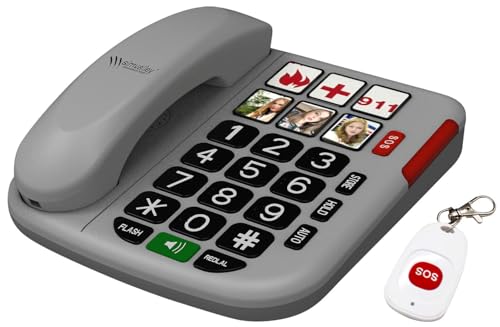 simvalley Communications Notruftelefon: Senioren-Notruf-Telefon, Garantruf Easy, Funk-SOS-Taster, Freisprechen (Senioren-Festnetz-Telefon, Desktop-Telefon, Seniorenhandy) von simvalley
