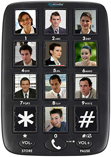 simvalley Communications Seniorentelefon: Senioren-Festnetz-Telefon mit 12 Foto-Schnellwahl-Tasten, Freisprecher (Festnetztelefon, Großtastentelefon, Freisprecheinrichtung) von simvalley