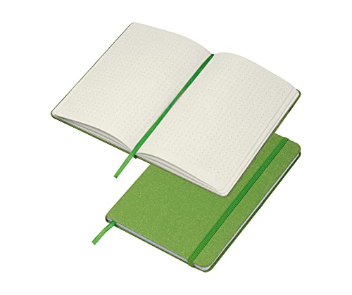 sin4sey A5 Notizbuch aus recyceltem Karton - gepunktete Seiten - nachhaltig mit Gummiband (Grün) von sin4sey