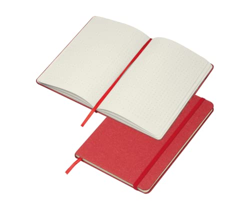sin4sey A5 Notizbuch aus recyceltem Karton - gepunktete Seiten - nachhaltig mit Gummiband (Rot) von sin4sey
