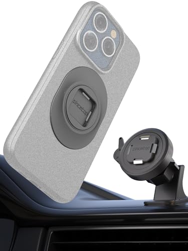 sincetop Car Phone Mount with Instant Quick Release Series Q[Quad] - 360° Adjustable Dashboard Phone Holder, One-Second Detach, Compatible with iPhone/Samsung von sincetop