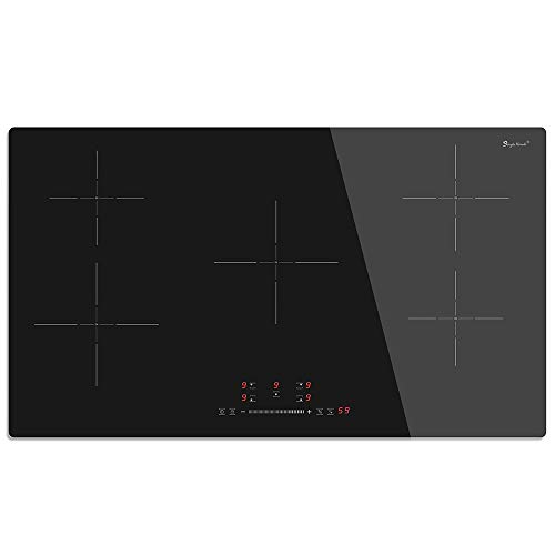 Induktionskochfeld 90 cm, Induktionskochfeld 5 Zonen mit Abschaltautomatik,Timer, Kindersicherung,Touch-Bedienung,9300W 220-240V Schwarz von singlehomie