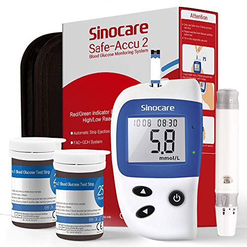 Blutzuckermessgerät - Safe Accu2 - mit deutscher Bedienungsanleitung - mit 50 Teststreifen 50 Lanzette + Stechhilfe für Diabetes Codefrei - mg/dL Blutzuckermessgerät - Safe Accu2 - mit deutscher Bedienungsanleitung - mit 50 Teststreifen 50 Lanzette + Stechhilfe für Diabetes Codefrei - mg/dL von sinocare