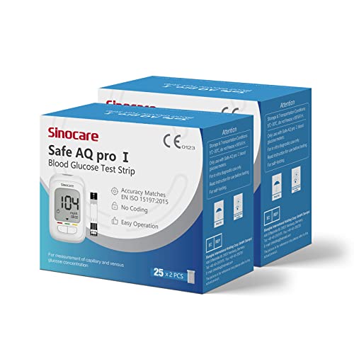 sinocare Blutzuckerteststreifen Set mit Teststreifen 100 zur Safe AQ pro I Blutzuckermessgeräte (enthält nicht) (Blutzuckerteststreifen Set 100) von sinocare