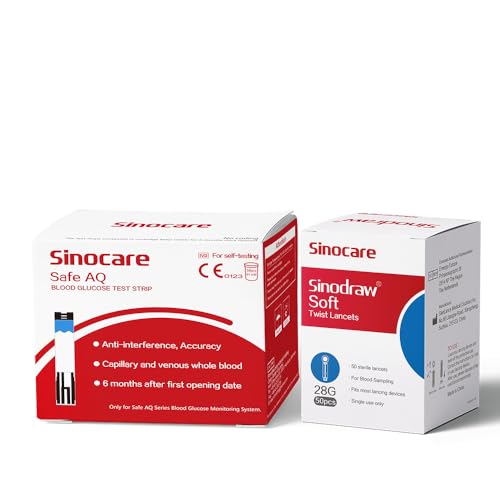 sinocare Safe-AQ Blutzuckerteststreifen, 50 Stück, Geeignet für das sinocare Safe-AQ Smart und Safe-AQ Voice Messgerät sinocare Safe-AQ Blutzuckerteststreifen, 50 Stück, Geeignet für das sinocare Safe-AQ Smart und Safe-AQ Voice Messgerät von sinocare