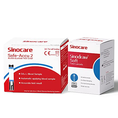 sinocare Safe-Accu2 Blutzuckerteststreifen, 50 Stück, Geeignet für das sinocare Safe-Accu2 Messgerät sinocare Safe-Accu2 Blutzuckerteststreifen, 50 Stück, Geeignet für das sinocare Safe-Accu2 Messgerät von sinocare