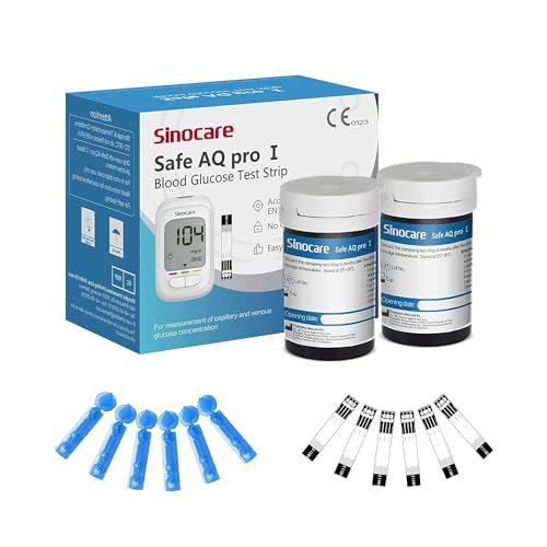 sinocare Teststreifen Blutzucker, Blutzuckerteststreifen Set mit FAD-GDH Reaction Enzyme Teststreifen 50 nur für Safe AQ pro I Blutzuckermessgeräte sinocare Teststreifen Blutzucker, Blutzuckerteststreifen Set mit FAD-GDH Reaction Enzyme Teststreifen 50 nur für Safe AQ pro I Blutzuckermessgeräte von sinocare