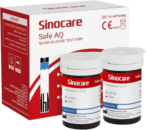 sinocare Teststreifen Blutzucker 50 nur für Safe AQ Smart Blutzuckermessgerät(nicht enthalten) von sinocare