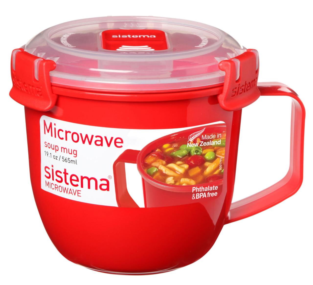 sistema® Mikrowellen-Suppentasse 10.7 cm hoch rot von sistema®