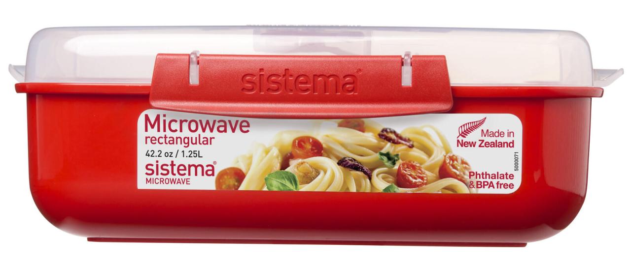 sistema® Mikrowellendose 7.8 cm hoch rot, transparent von sistema®