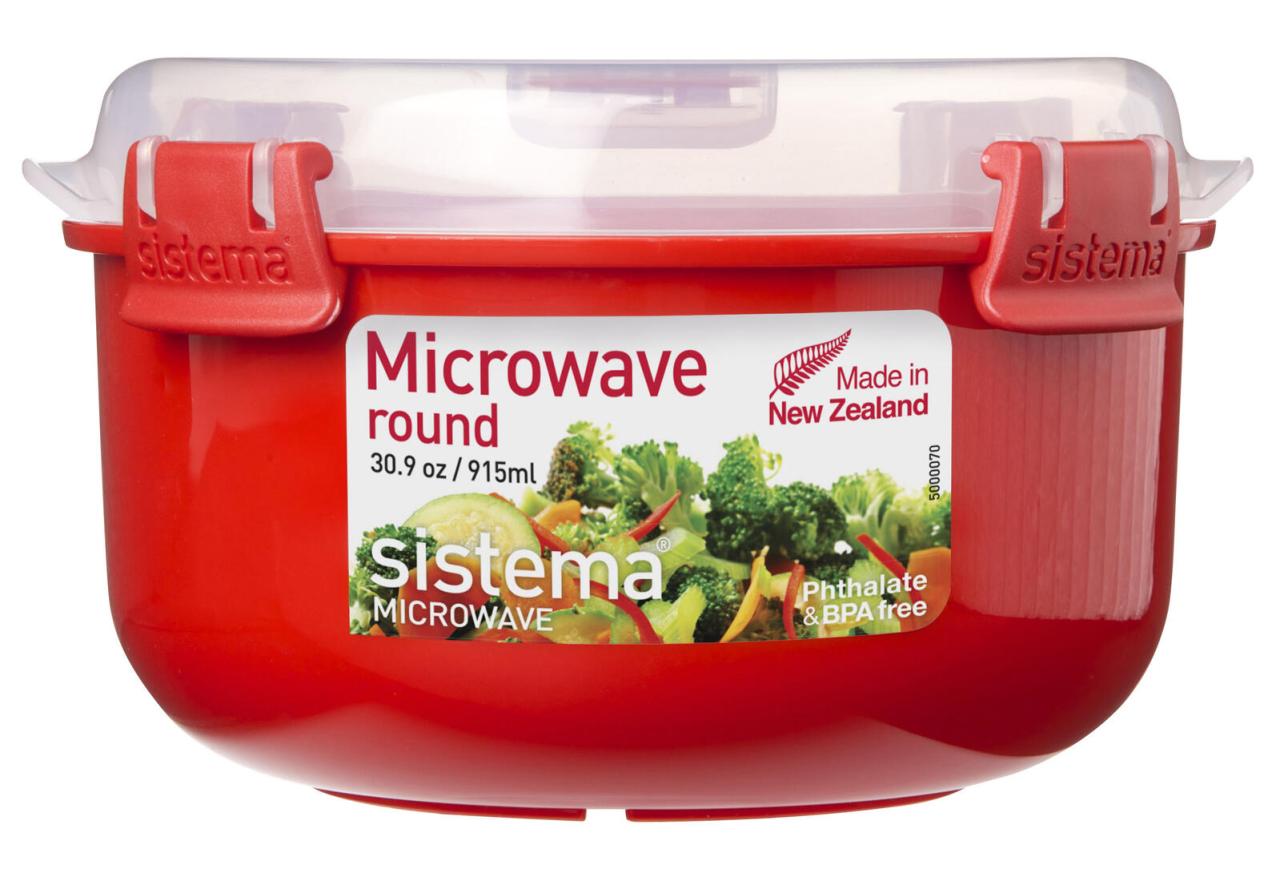 sistema® Mikrowellentopf 9.3 cm hoch rot, transparent von sistema®