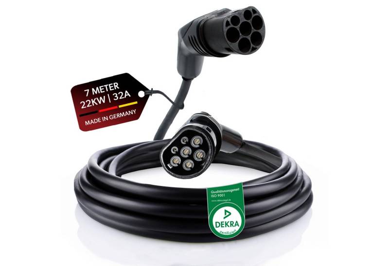 siwitec E-Mobility Ladekabel 3-Phasig 32A - 22KW - Typ 2 Stecker - schwarz, 7 Autoladekabel, (7 cm) von siwitec