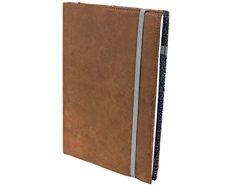 skaard a5 Notizbuch aus Leder, Nachfüllbar, Liniert mit Braun/Triangle-Design von skaard