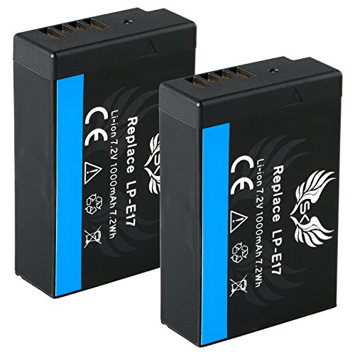 2X SK Akku Canon LP-E17 |- 1000mAh -| für Canon EOS RP R8 R50 R100 - M3 M5 M6 II - 77D 200D 750D 800D / Kiss X10i Rebel T8i SL3 /// (Teildekodiert) von skgames