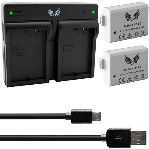 2X SK Akku Canon LP-E5 1120mAh + Dual Doppel Ladegerät für Canon EOS 450D 500D 1000D // Rebel T1i XS XSi // Kiss F X2 X3 2X SK Akku Canon LP-E5 1120mAh + Dual Doppel Ladegerät für Canon EOS 450D 500D 1000D // Rebel T1i XS XSi // Kiss F X2 X3 von skgames
