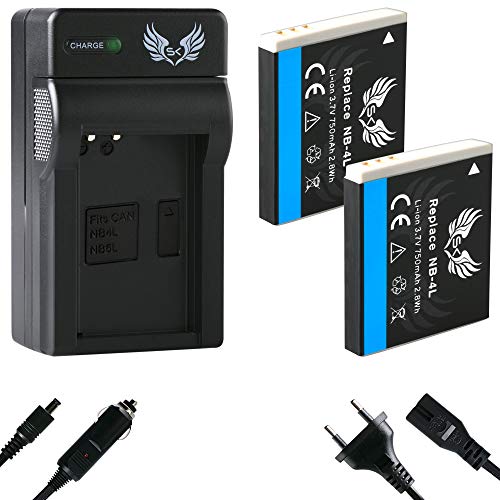 2X SK Akku Canon NB-4L 750mAh + Ladegerät Charger für Canon Digital IXUS 30 70 75 220 HS 255 HS // PowerShot SD400 SD600 SD1000 SD1400 is // NB-4LH 2X SK Akku Canon NB-4L 750mAh + Ladegerät Charger für Canon Digital IXUS 30 70 75 220 HS 255 HS // PowerShot SD400 SD600 SD1000 SD1400 is // NB-4LH von skgames