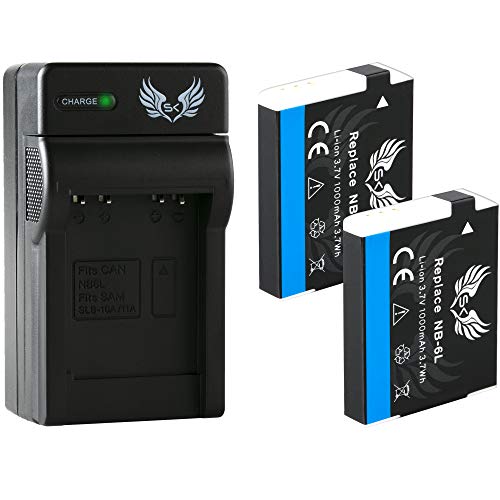 2X SK Akku Canon NB-6L 1000mAh + Ladegerät Charger für Canon Digital IXUS 200 is 300 HS 310 HS/PowerShot S95 SX600 HS SX710 SD4000 is und Weitere 2X SK Akku Canon NB-6L 1000mAh + Ladegerät Charger für Canon Digital IXUS 200 is 300 HS 310 HS/PowerShot S95 SX600 HS SX710 SD4000 is und Weitere von skgames