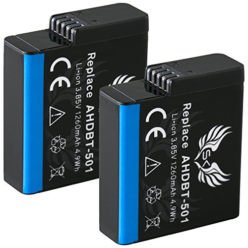 2X SK Akku Ersatz für GoPro | 1260mAh | Go Pro Hero 2018 Hero 5 Hero 6 Hero 7 Black AABAT-001 AHDBT-501 CS-GDB501MX Hero2018 Hero6 Hero7 2X SK Akku Ersatz für GoPro | 1260mAh | Go Pro Hero 2018 Hero 5 Hero 6 Hero 7 Black AABAT-001 AHDBT-501 CS-GDB501MX Hero2018 Hero6 Hero7 von skgames