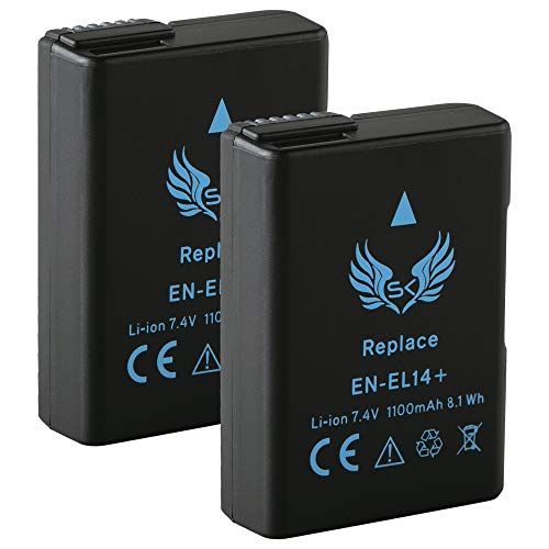 2X SK Akku Ersatz für Nikon EN-EL14 | 1100mAh | EN-EL14A für Nikon D3100 D3300 D3400 D3500 D5100 D5300 D5500 D5600 DF /// CoolPix P7000 P7700 P7800 2X SK Akku Ersatz für Nikon EN-EL14 | 1100mAh | EN-EL14A für Nikon D3100 D3300 D3400 D3500 D5100 D5300 D5500 D5600 DF /// CoolPix P7000 P7700 P7800 von skgames