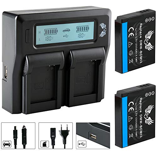 2X SK Akku Ersatz für Panasonic DMW-BCM13 / DMW-BCM13E 1200mAh + LCD Dual Charger für Lumix DMC-FT5 TZ40 TZ41 TZ55 TZ61 TZ71 ZS30 DMW BCM13 BCM13E 2X SK Akku Ersatz für Panasonic DMW-BCM13 / DMW-BCM13E 1200mAh + LCD Dual Charger für Lumix DMC-FT5 TZ40 TZ41 TZ55 TZ61 TZ71 ZS30 DMW BCM13 BCM13E von skgames