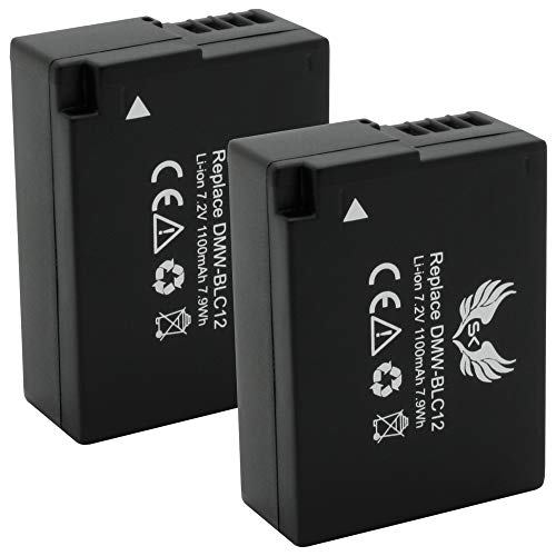 2X SK Akku Ersatz für Panasonic DMW-BLC12 / DMW-BLC12E | 1100mAh | für Lumix DMC-G5 G6 G7 GX8 G85 FZ200 FZ300 FZ1000 FZ2000 FZ2500 / DMW BLC12 BLC12E von skgames