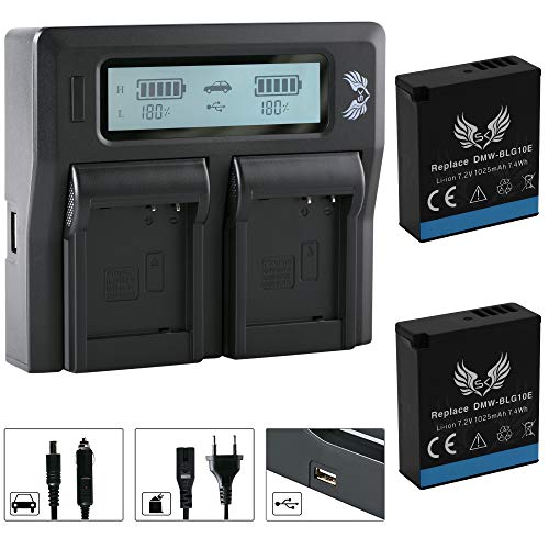 2X SK Akku Ersatz für Panasonic DMW-BLG10 / DMW-BLG10E 1025mAh + LCD Dual Charger für Panasonic DMW BLG10 BLG10E BLE9 DMW-BLE9E CS-BLG10MC 2X SK Akku Ersatz für Panasonic DMW-BLG10 / DMW-BLG10E 1025mAh + LCD Dual Charger für Panasonic DMW BLG10 BLG10E BLE9 DMW-BLE9E CS-BLG10MC von skgames