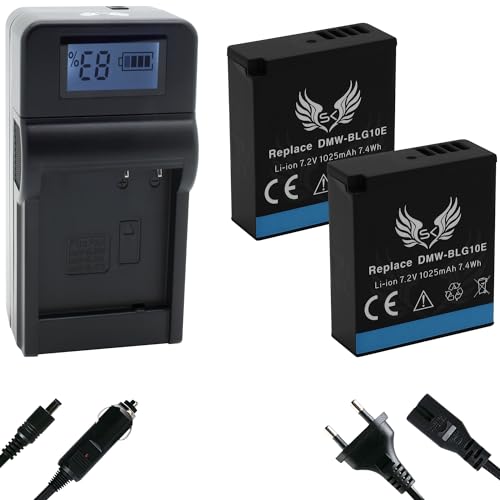 2X SK Akku Ersatz für Panasonic DMW-BLG10 / DMW-BLG10E 1025mAh + Speed Charger Panasonic DMC-GF6 GX7 GX80 DMW BLG10 BLG10E BLE9 DMW-BLE9E CS-BLG10MC 2X SK Akku Ersatz für Panasonic DMW-BLG10 / DMW-BLG10E 1025mAh + Speed Charger Panasonic DMC-GF6 GX7 GX80 DMW BLG10 BLG10E BLE9 DMW-BLE9E CS-BLG10MC von skgames